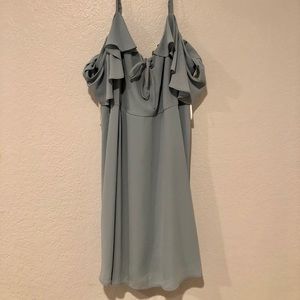 Light Blue Off the Shoulder Dress